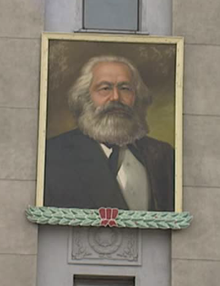 portrait of karl marx in kim il-sung square, Pyongyang