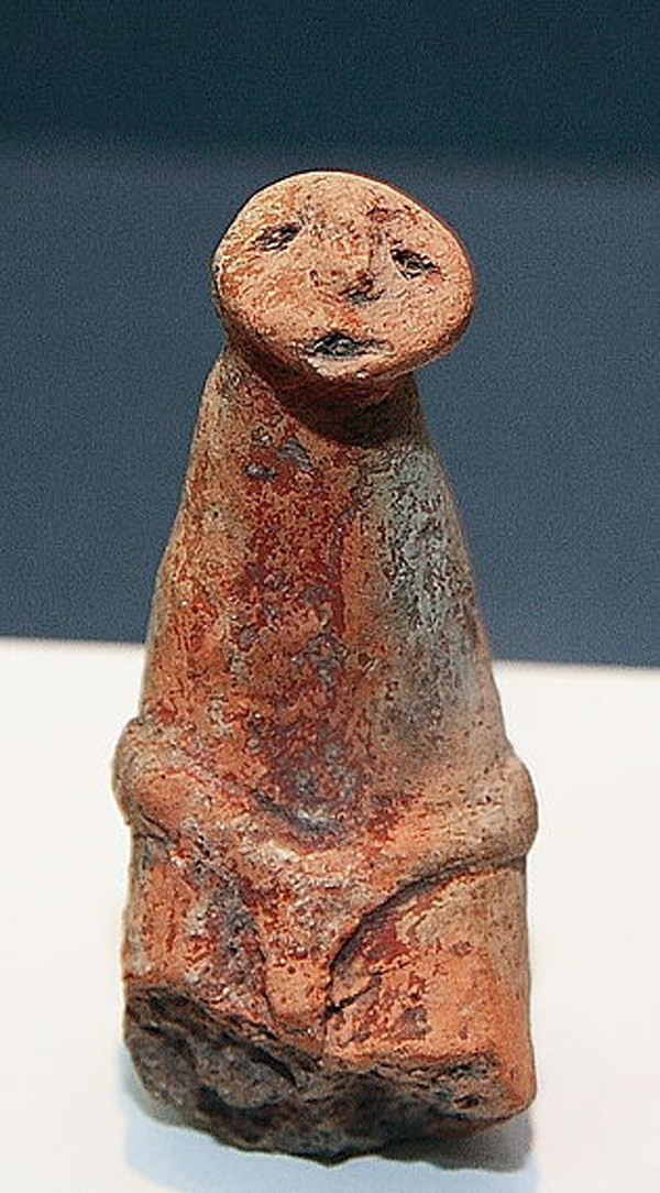 Cucuteni-Trypillian clay figure, male, circa 4000 BC