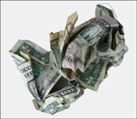 photo of crumpled dollars